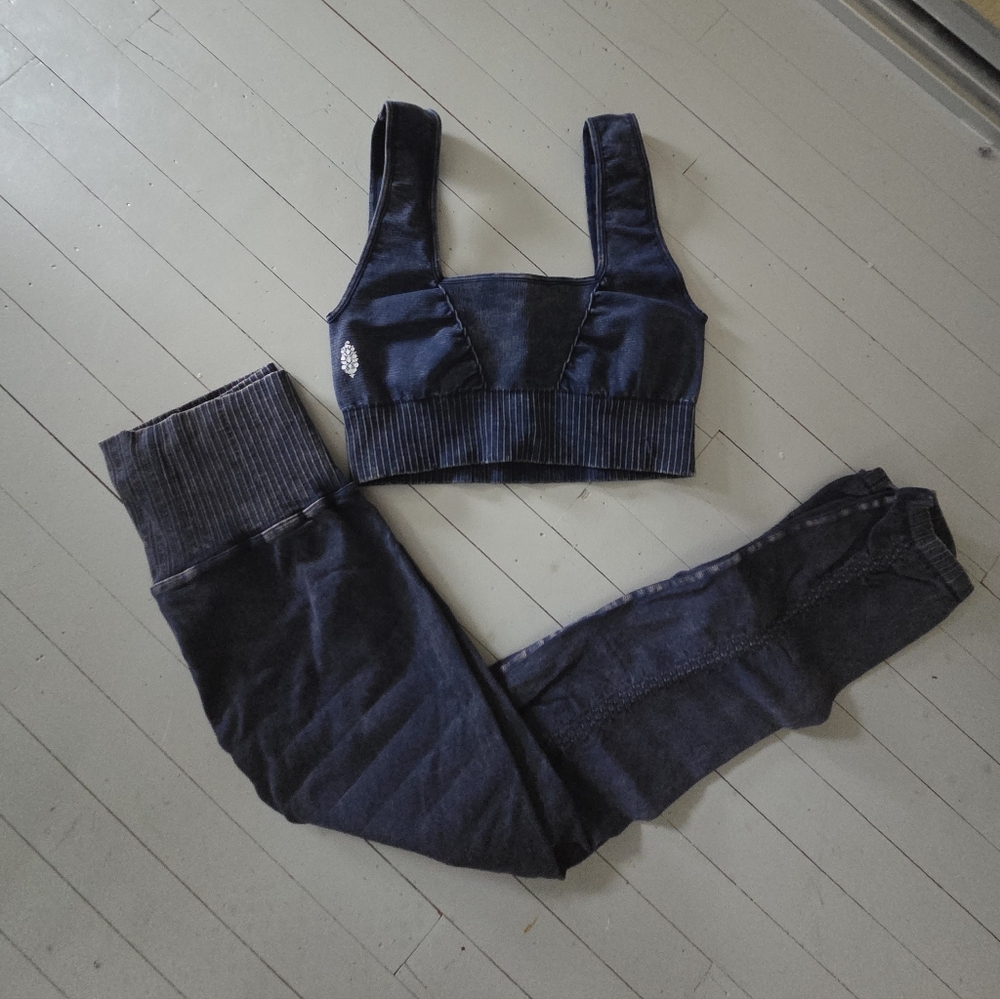 FREE PEOPLE Good Karma Sports Bra and Legging Set